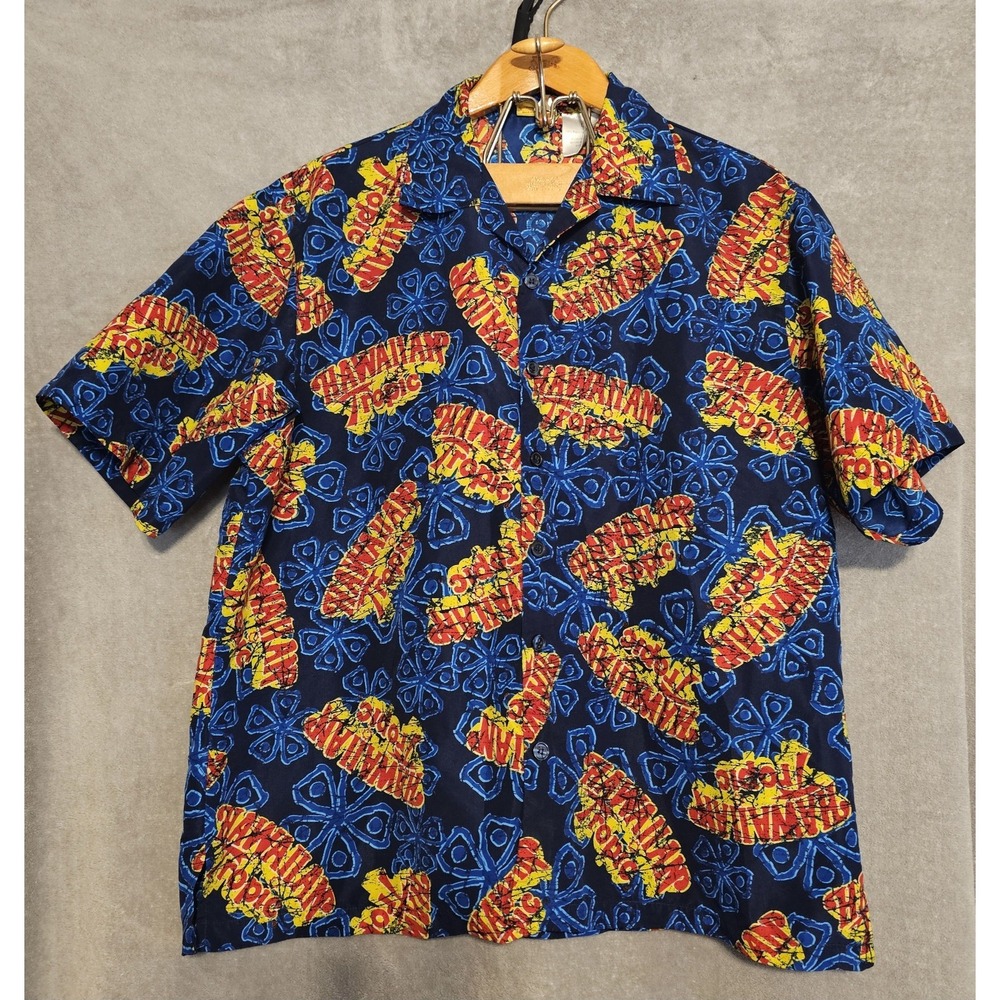 Hawaiian Tropic Men's Beach Button Up Shirt L